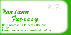 mariann fuzessy business card